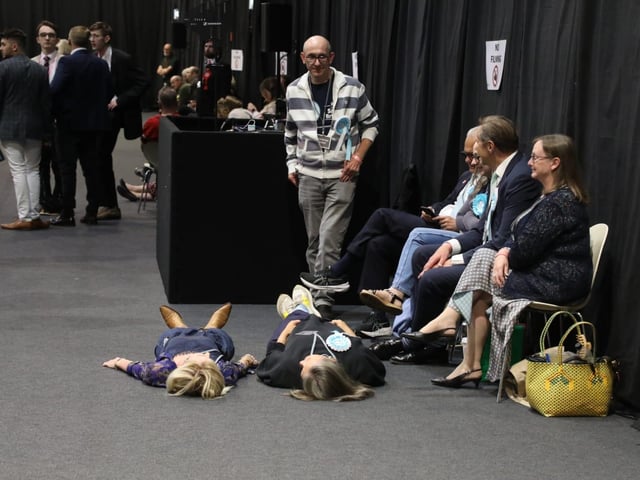 Reform supporters taking an opportunity to have a rest
