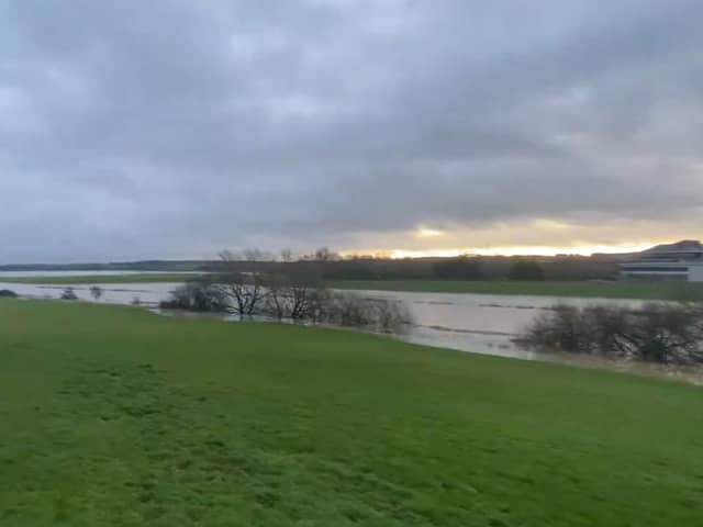 The River Nene is overflowing its banks. Photo: NN Weather.