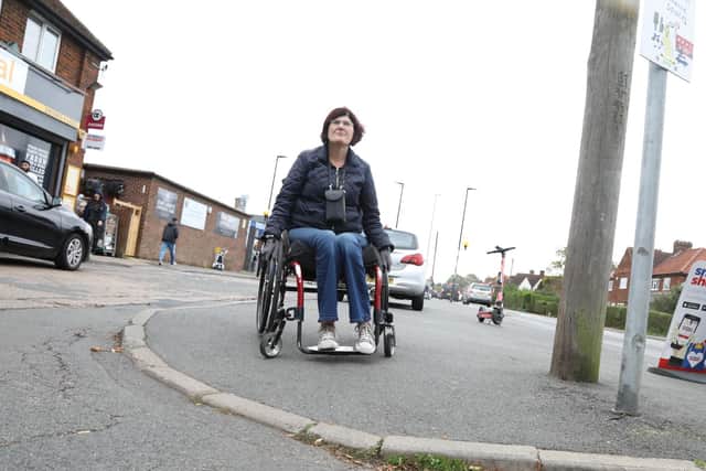 Geraldine Flanagan has been stuck when people park across the dropped kerbs