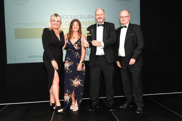 HR Solutions collect the Gold Award for Service Excellence at the SME Northamptonshire Business Awards