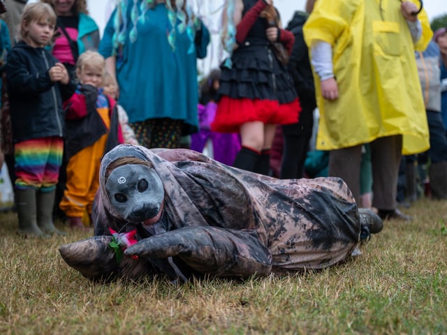 One festival goer dressed as a walrus for Shambala’s annual carnival to showcase this year’s ‘Lyrical Genius’ theme. Photo by David Jackson.