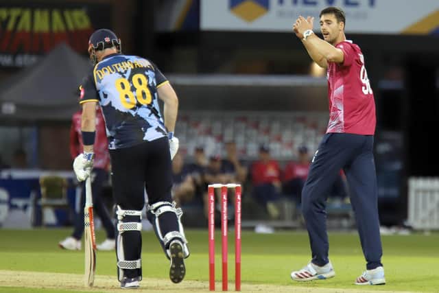 George Scrimshaw won the last-over battle with Glamorgan's Dan Douthwaite (Picture: Peter Short)