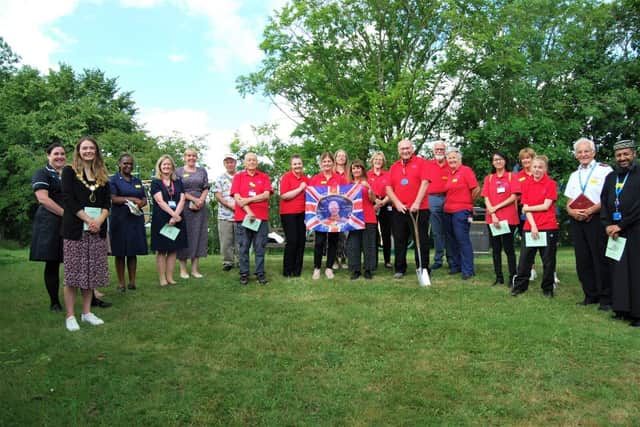 KGH Volunteers and staff who attended the ceremony and service along with Kettering’s Mayor, Cllr Emily Fedorowycz