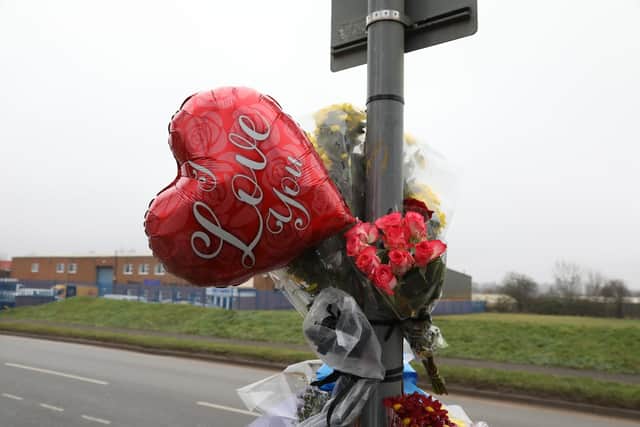 A love heart balloon has been left
