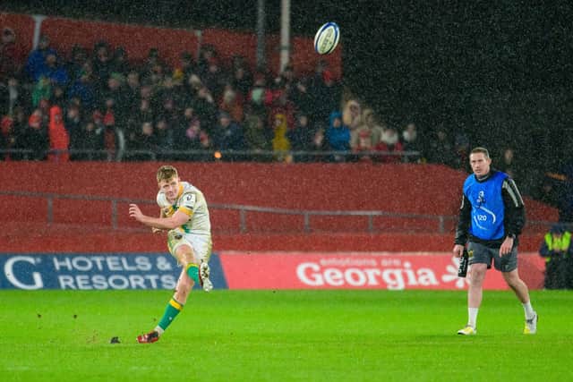 Fin Smith was sensational for Saints at Thomond Park (picture: Claire Jones/RedHatPhoto.com)