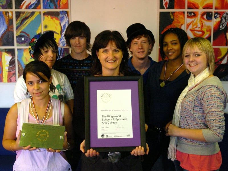Arts Director Sally Harris with performing arts students: from left: Catia Bandeira, Keri O'Brien, Jordan Logue, Josh Watkins, Ida rodrigues and Jennifer Kendal
