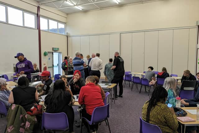 The meeting took place at St Mark's Church in Queensway, Wellingborough