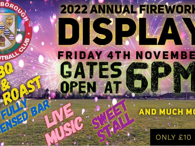 Wellingborough RFC’s annual fireworks display will be back again this year on Friday, November 4 with gates opening from 6pm. There will be live music, a hog roast, BBQ, sweet stall and bars. Entry costs £10 per car.