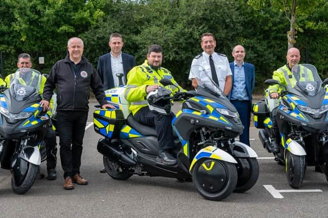 Chief Constable Nick Adderley and Crime Commissioner Stephen Mold attended the new motorcycles' launch this week