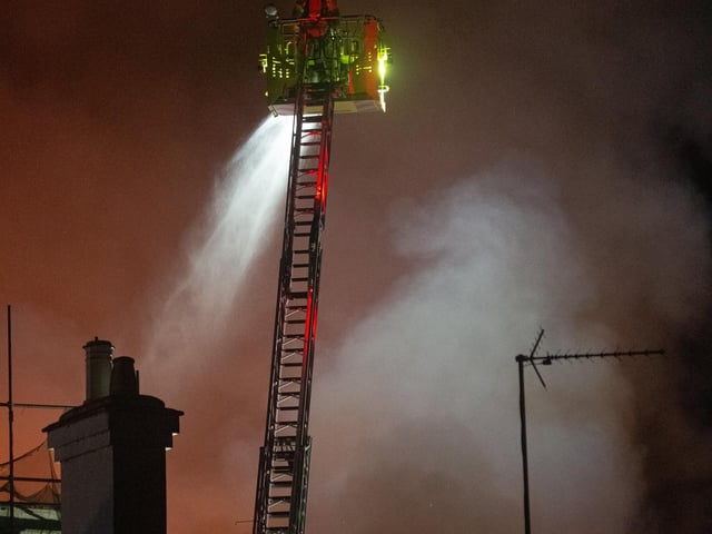The fire on Tuesday August 22 in Bridge Street, Northampton. Picture by Will Lacey