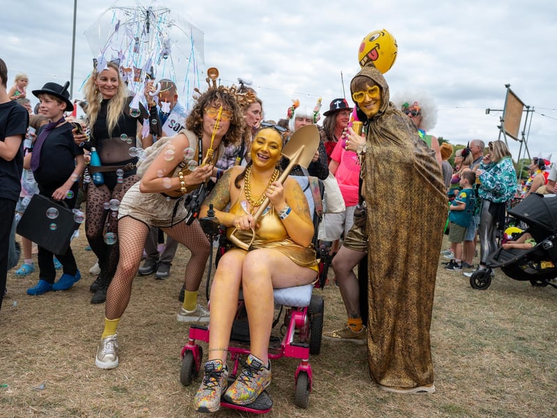 Festival goers taking part in the annual Shambala Carnival. This year’s theme was ‘Pun Intended'. Photo by David Jackson.