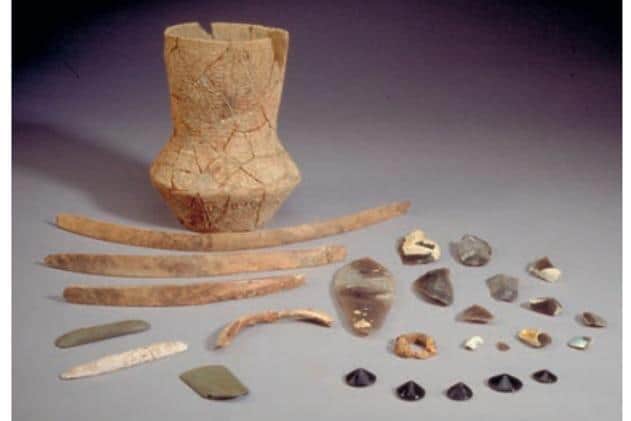 The grave goods from the Beaker People man