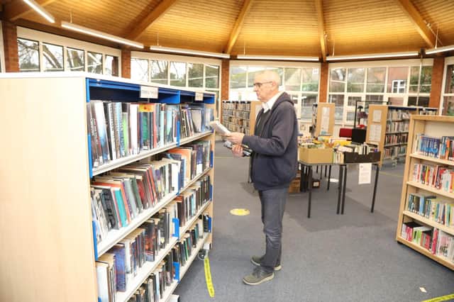Phil Grace in Raunds Library