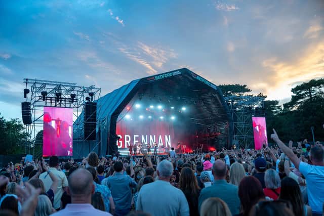 Tom Grennan headlining the third day of the Bedford Summer Sessions at Bedford Park on Saturday, July 4, 2026. Photo by David Jackson.