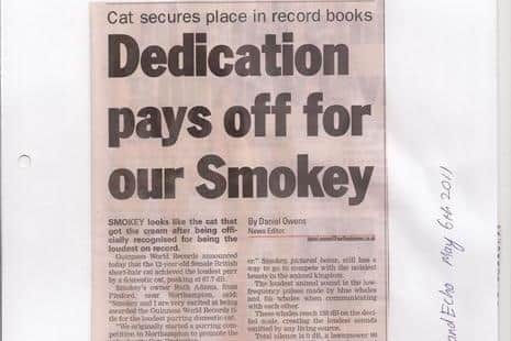 Smokey the cat first appeared in this newspaper in 2011.