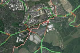 Traffic is extremely busy around Corby and a section of the A43 is closed