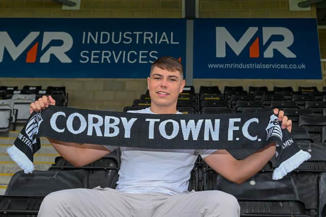 Corby Town have signed exciting young striker Fletcher Toll (Picture courtesy of corbytown.co.uk)
