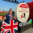 Dean Keeber with his medals at the Aramco Firefighter Challenge in Saudi Arabia