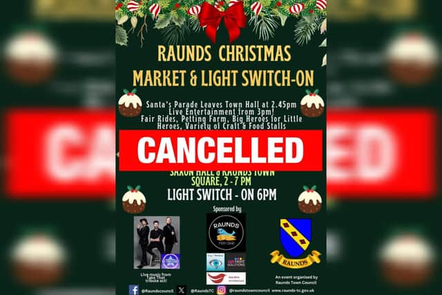 The market and entertainment are cancelled, but people are still invited to see the lights being switched on at 6pm