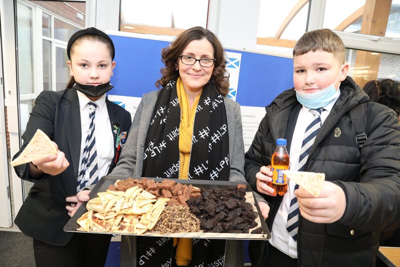 Lodge Park Academy principal at the school's Burns Night celebrations in 2022