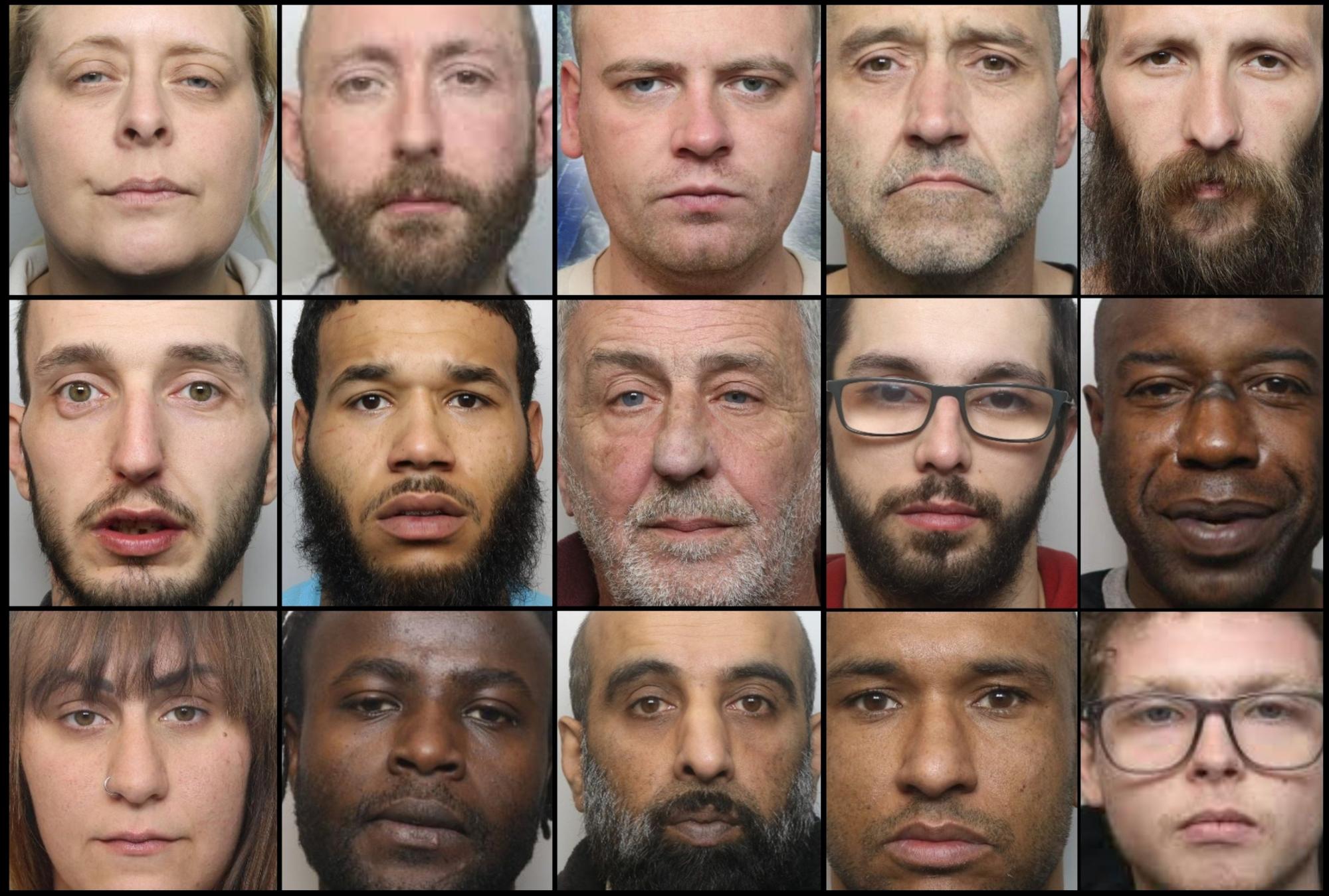 Faces of some of the criminals jailed at Northampton Crown Court