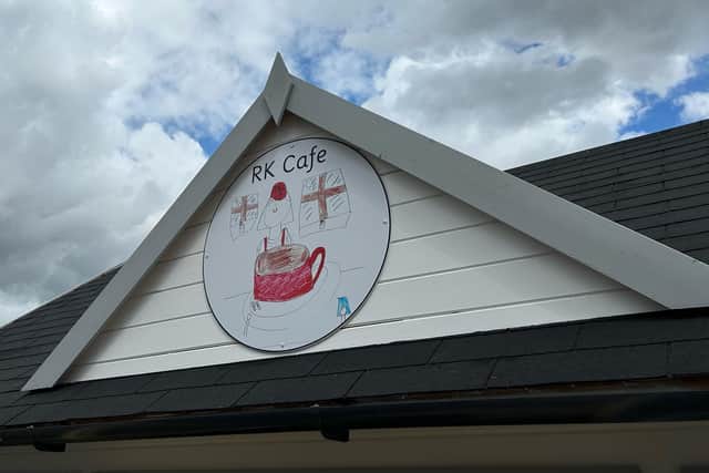 The school ran a competition, asking students to design the logo for the café. The winning logo was designed by student Gabriella Farrant
