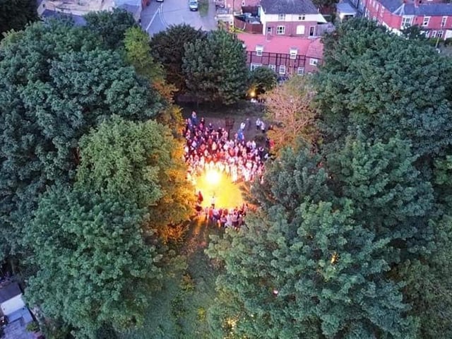 A spectacular overhead shot of Wollaston's beacon lighting