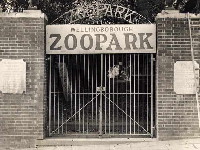 The sign for Wellingborough Zoo in Sheep Street, Wellingborough
