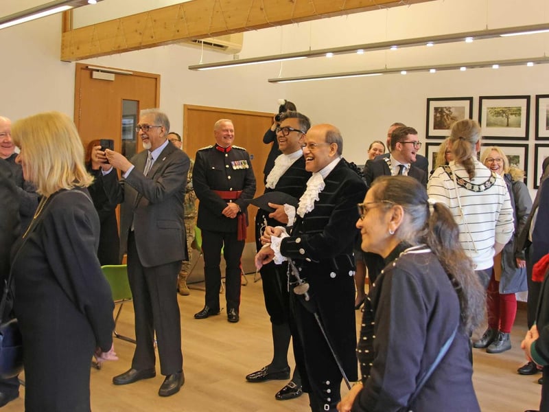 Guests at today's ceremony held at Stanwick Lakes