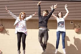 Amy Howe, Alex King and Megan Sharman on results day 2010