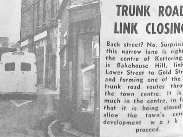 1968 Bakehouse Hill is closed to traffic in Kettering Every Picture Tells a Story by Dave Clemo