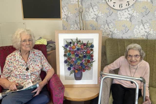 Bilton Court residents with their winning artwork