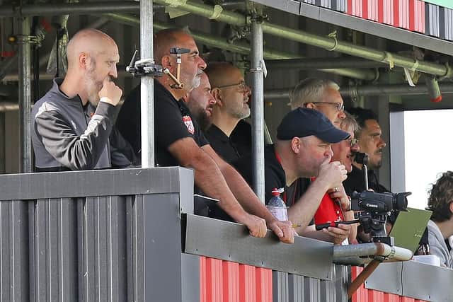 Former Poppies manager Liam McDonald was in the media gantry at Latimer Park on Monday (Picture: Peter Short)