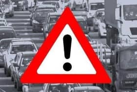 One lane of the A14 eastbound has been closed with delays reported