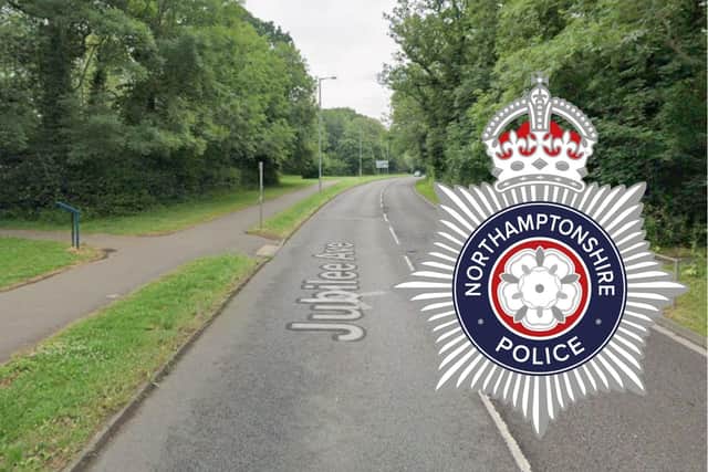 Jubilee Avenue Corby/Google/Northants Police logo/Northants Police