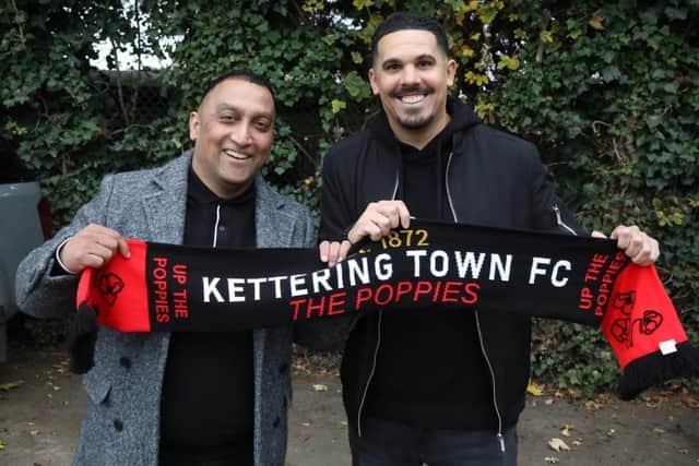 Kettering Town FC : George Akhtar (Chairman of the Poppies) with new manager Liam McDonald/ National World