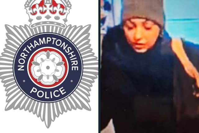 Northants Police would like to speak to the woman pictured in this CCTV image