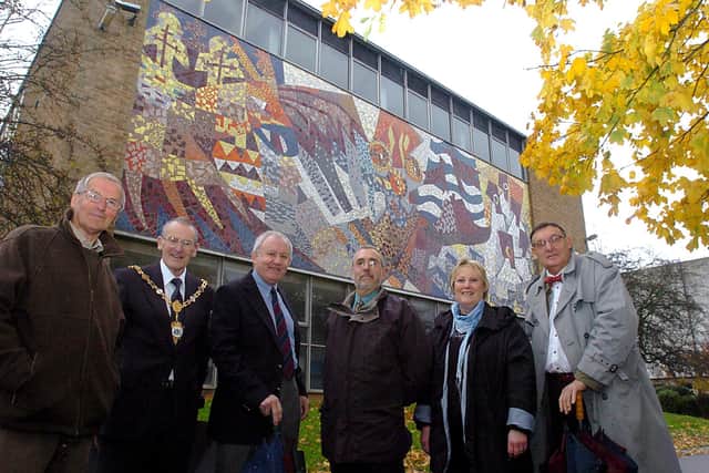 Archive picture: Kettering Mosaic with l-r John Coleman, Mayor of Kettering Maurice Bayes, Paul Ansell , Chris Hole, Monica Ozdemir, Robert Mercer -  November 2006