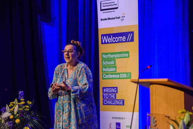 Keynote speaker Nina Jackson addressing attendees at Inclusion Conference