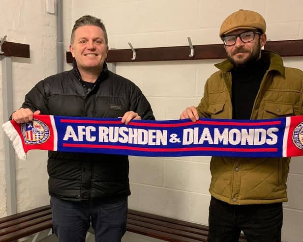 Chris Nunn (left) and AFC Rushden & Diamonds chairman Rob Usher