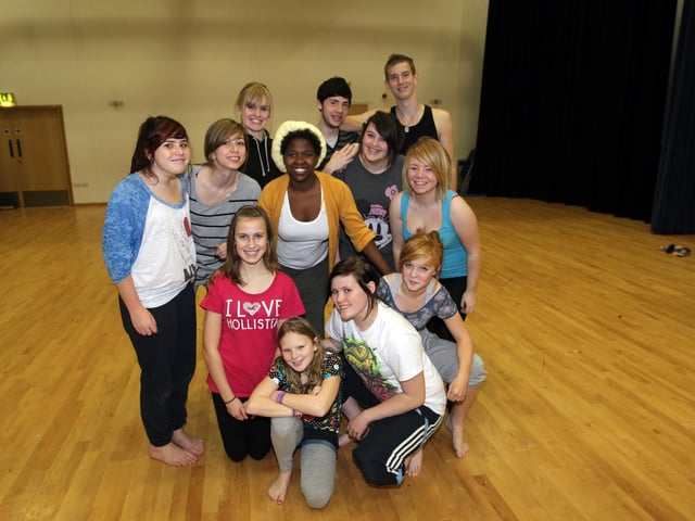 Corby youngsters recruited to take part in the first professional show at The Core (Hansel and Gretel) in rehearsals (2010)