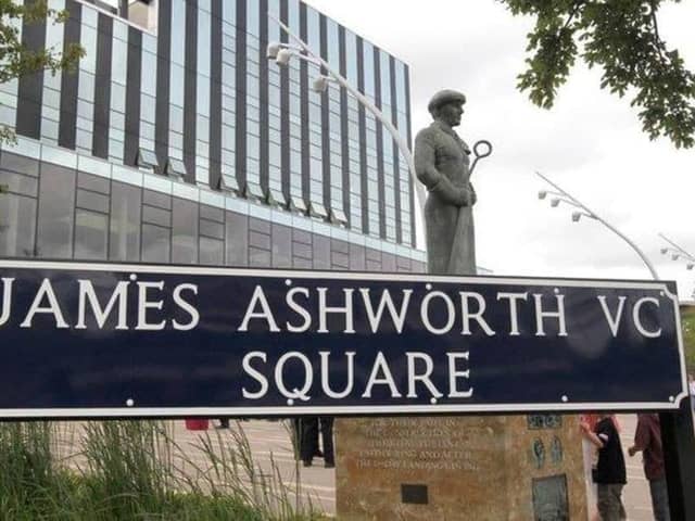 The Corby Steelman stands in James Ashworth VC Square