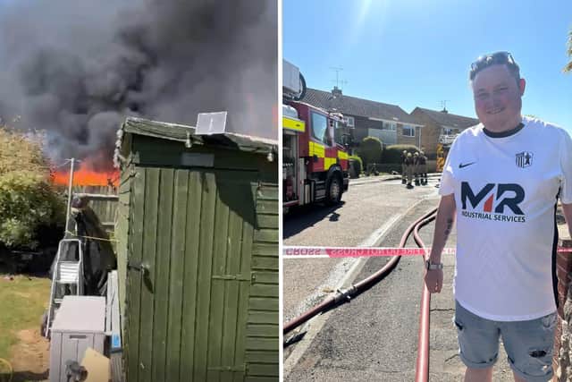 Stuart Rowan of Corby helped at the scene of a Corby fire this afternoon. Image: NW