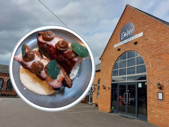 Ember in Wellingborough and, inset, the pork belly