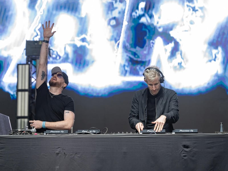 Knife Party on stage at Tribes Unite at The National Bowl in Milton Keynes on Saturday, August 9, 2025. Photo by David Jackson.