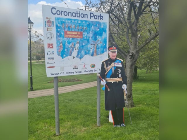 King Charles III in Coronation Park, Corby