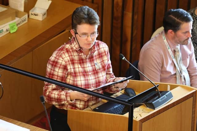 Marion Turner-Hawes addressed the full council meeting of North Northants Council