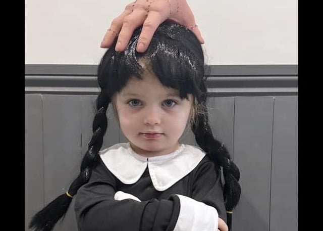 Tilly Rose, from Rothwell, as Wednesday Addams