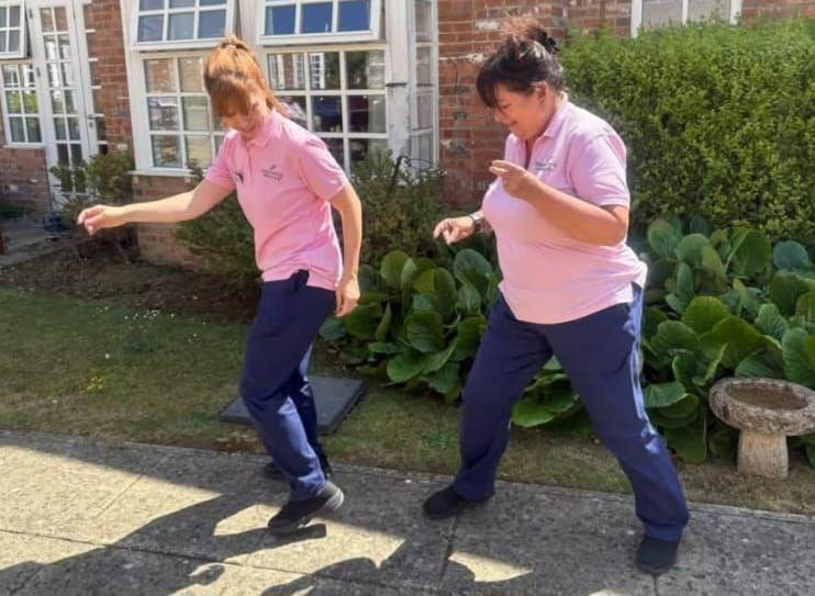 Sarah and Julie, Activities Team at Brampton View really got into the swing of Vintage Ruby