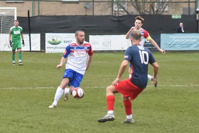 Player-boss Michael Harriman in action for Diamonds in their 0-0 draw with Coventry Sphinx (Picture: Shaun Frankham)